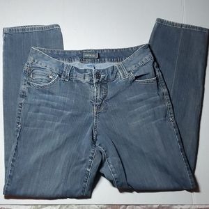 VTG Venezia 1 Average Straight Leg Whiskers Denim Blue Jeans Size 14